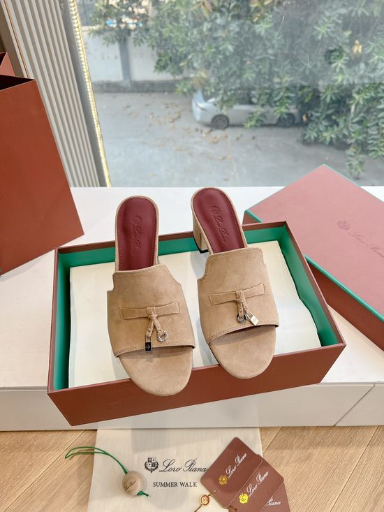 Loro Piana Fringe Suede Comfortable Flat Casual Mules
