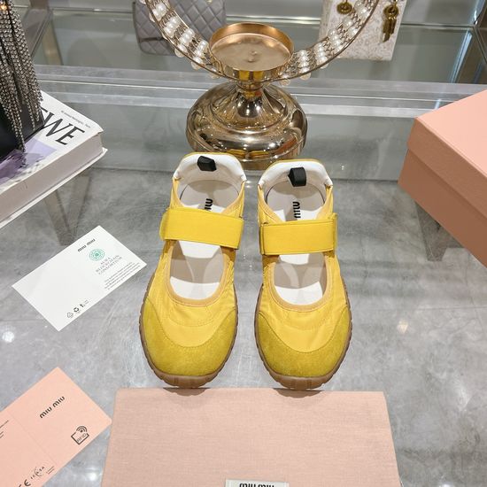 Miu Miu Bold Retro Thick-Soled Canvas Sneakers with Logo