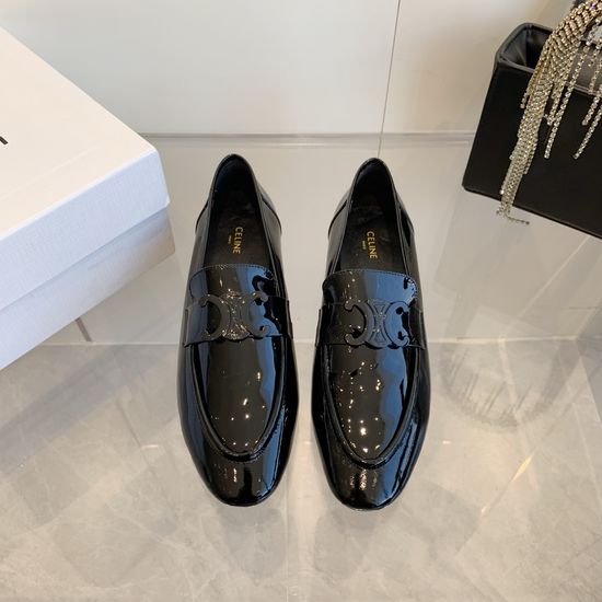 Celine Patent Leather Flat Comfortable Versatile Casual Shoes