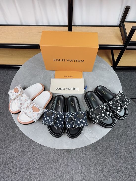 Louis Vuitton Adjustable Flat Slides With Soft Padded Upper