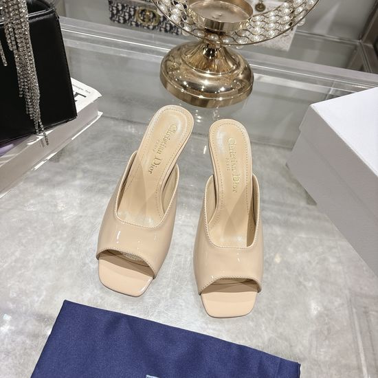 Christian Dior Glamorous Open-Toe High Heels with Patent Leather