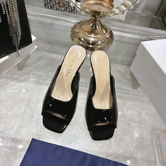 Christian Dior Glamorous Open-Toe High Heels with Patent Leather