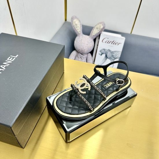 Chanel Elegant Thong Sandals with Premium Genuine Leather Upper