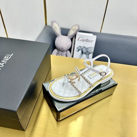 Chanel Elegant Thong Sandals with Premium Genuine Leather Upper