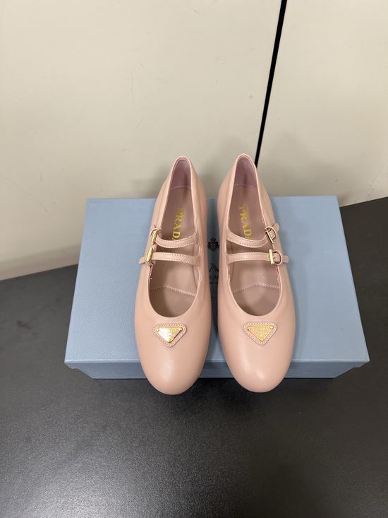 Prada Sheepskin Mary Jane Flats Comfortable Soft Dress Shoes