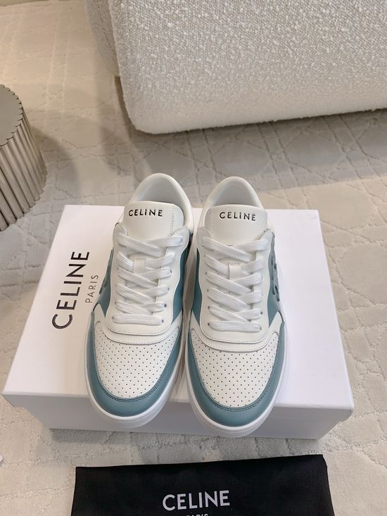 Celine Classic Color Matching Casual Leather Upper Sneakers