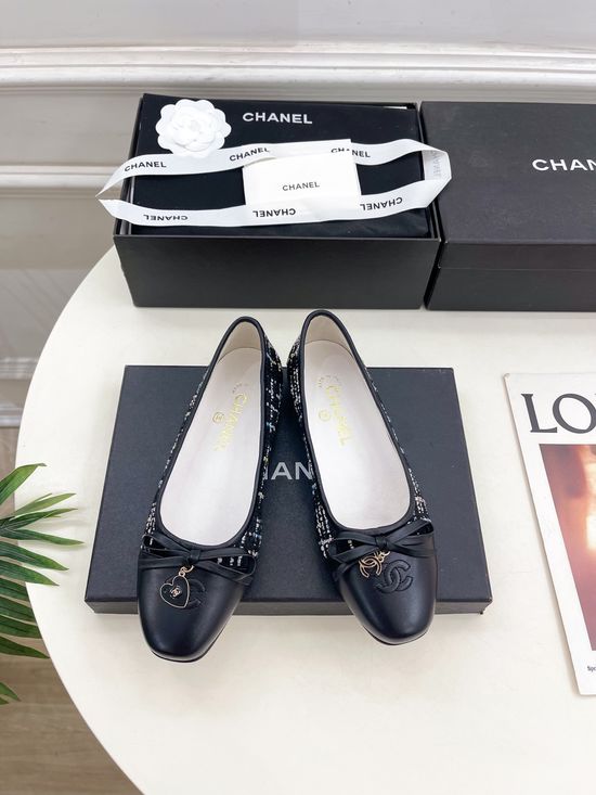 Chanel Classic Bow Decor Soft Flat Comfortable Ballet Flats