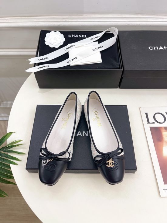Chanel Classic Bow Decor Soft Flat Comfortable Ballet Flats