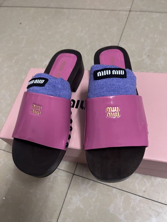 Miu Miu Soft Leather Flat Sandals with Removable Details