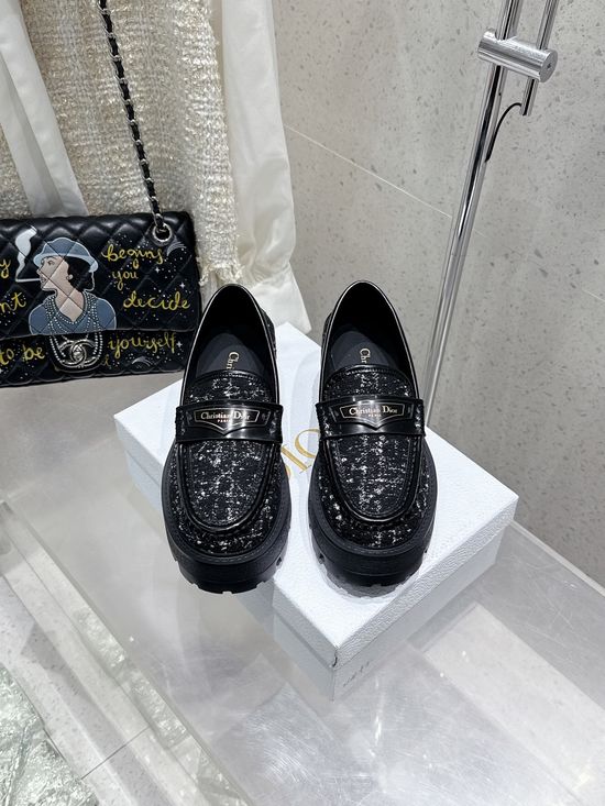 Christian Dior Lightweight Platform Loafers With Classic Buckle Design