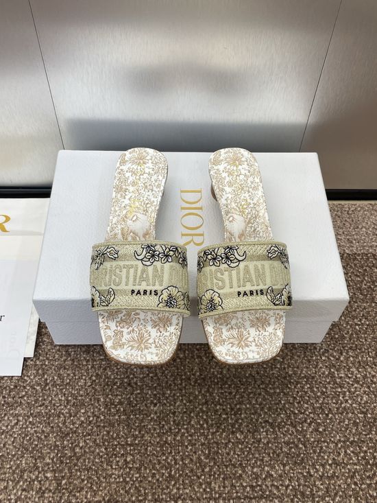 Christian Dior Embroidered Stiletto Heel Sandals with Transparent Straps