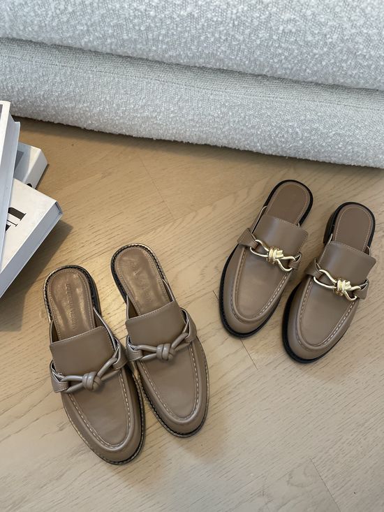 Bottega Veneta Knot Decor Leather Loafers with Premium Leather Sole
