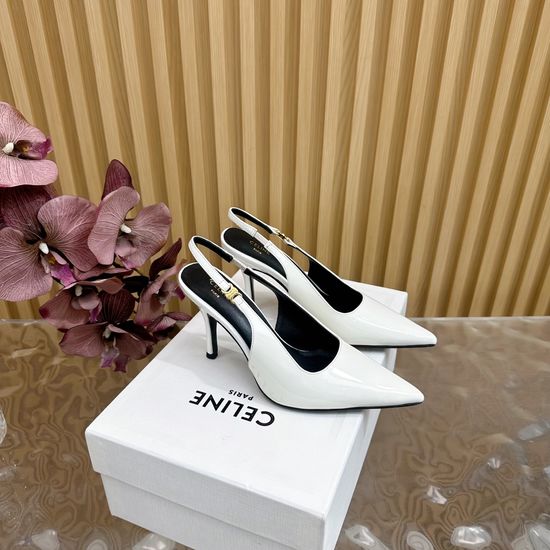 Celine Elegant Leather High Heels Decorative Buckle Soft Lining Anti Slip Outsole