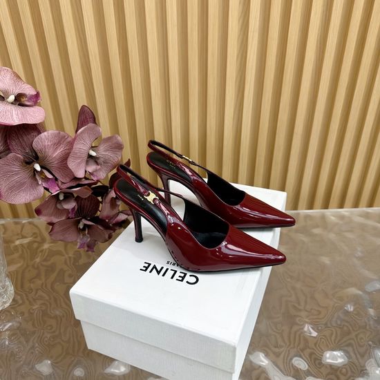 Celine Elegant Leather High Heels Decorative Buckle Soft Lining Anti Slip Outsole