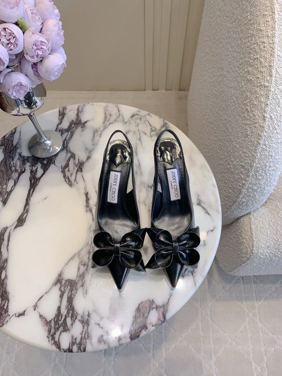 Jimmy Choo Bow Decor Leather Pump for Elegant Occasions