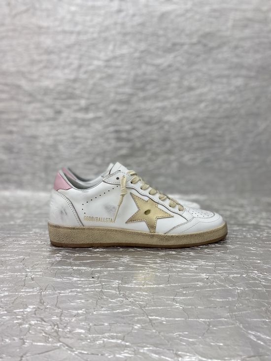 Golden Goose Handcrafted Distressed Leather Sneakers with Logo Details