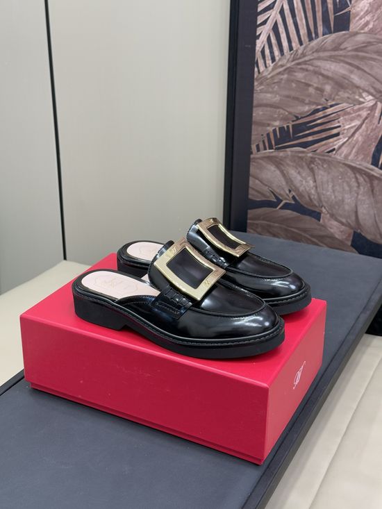 Roger Viver Crystal Decorated Mule Loafers with Lightweight Sole