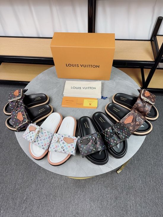 Louis Vuitton Adjustable Flat Slides With Soft Padded Upper