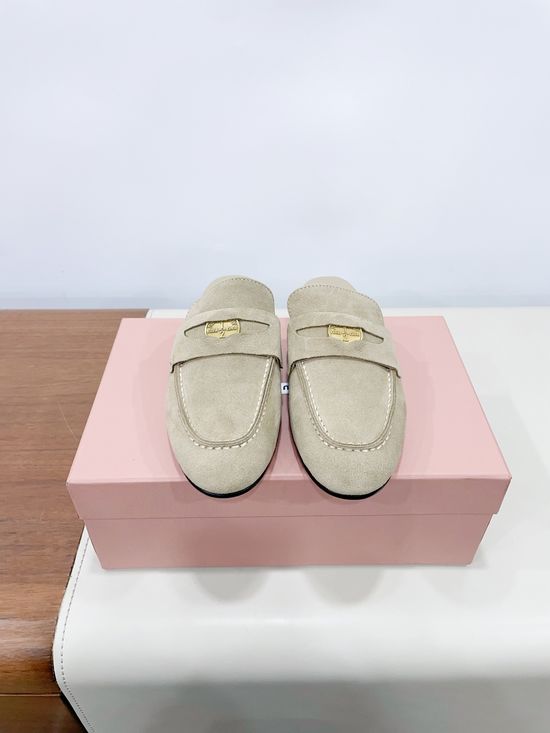 Miu Miu Vintage Coin Decor Half Loafer Slip On Casual Shoes