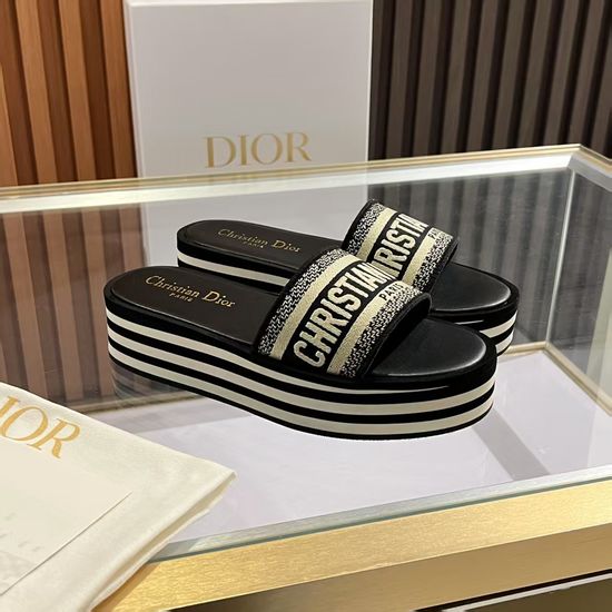 Christian Dior Embroidered Slides with Cushioned Soft Inner Lining