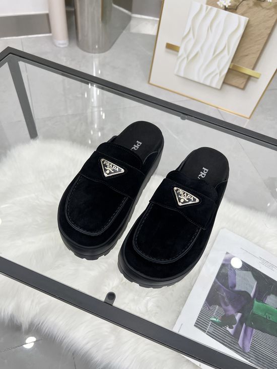 Prada Velcro Strap Casual Sandals with Non-slip Sole