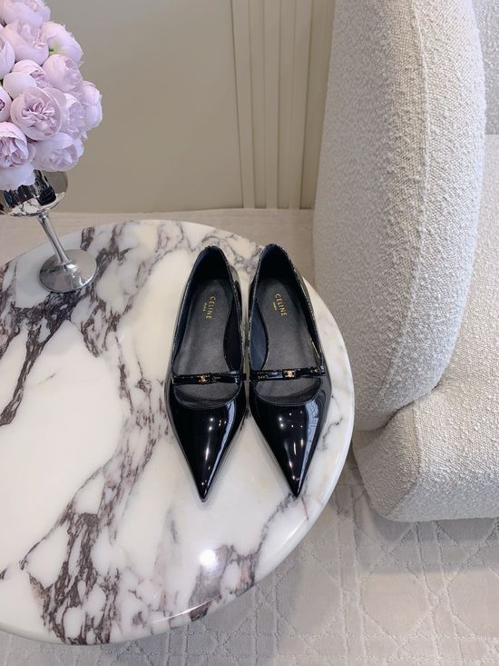 Celine Pointed Toe Flat Casual Comfortable Leather Shoes