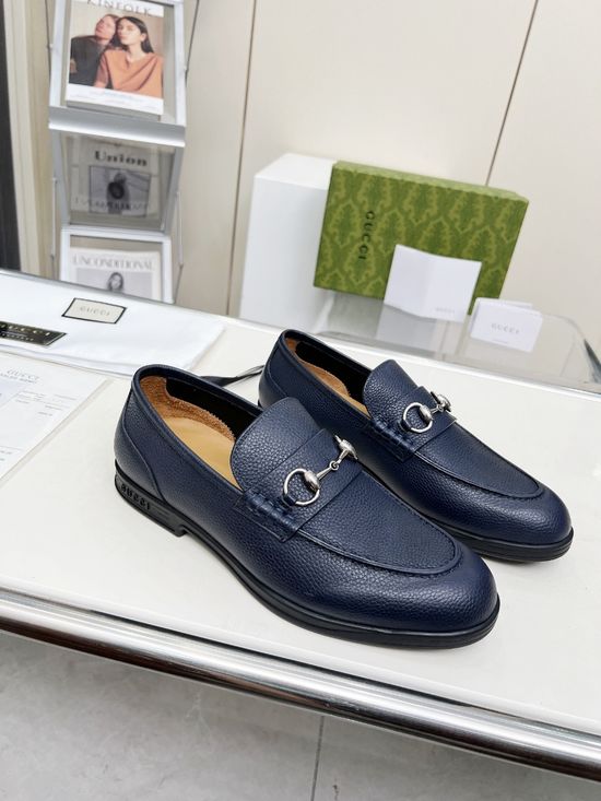 Gucci Premium Leather Formal Dress Shoes Lined with Genuine Leather Durable Sole