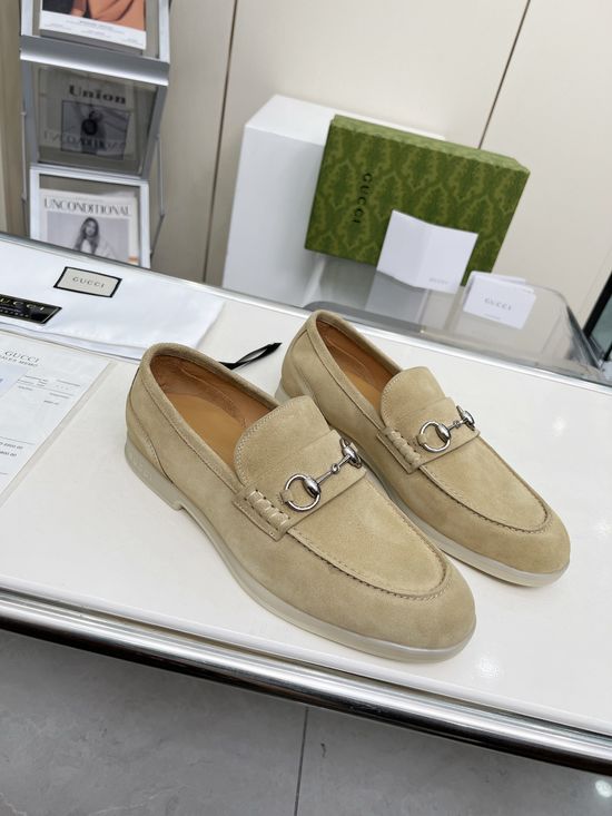 Gucci Premium Leather Formal Dress Shoes Lined with Genuine Leather Durable Sole