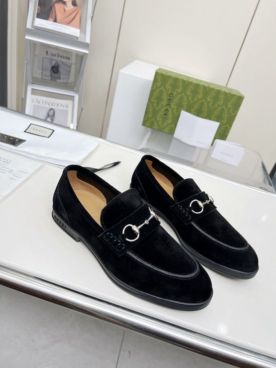 Gucci Premium Leather Formal Dress Shoes Lined with Genuine Leather Durable Sole