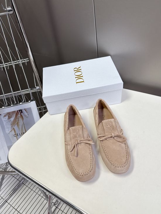 Christian Dior Classic Buckle Loafers Premium Suede Upper Comfort Shoes
