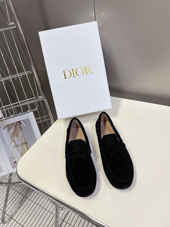 Christian Dior Classic Buckle Loafers Premium Suede Upper Comfort Shoes