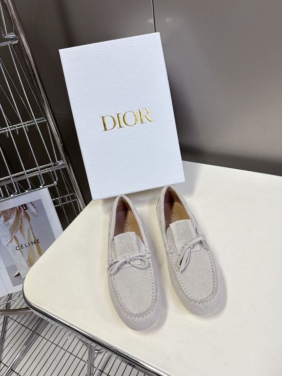 Christian Dior Classic Buckle Loafers Premium Suede Upper Comfort Shoes