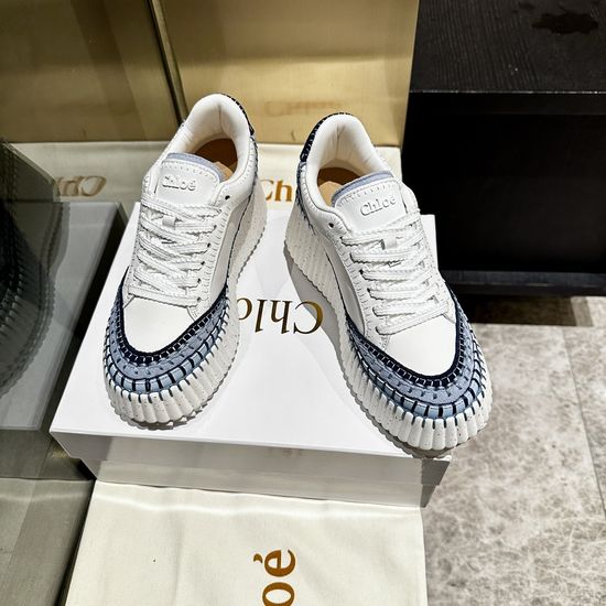 Chloe Hand Stitched Leather Upper Lightweight Casual Sneakers