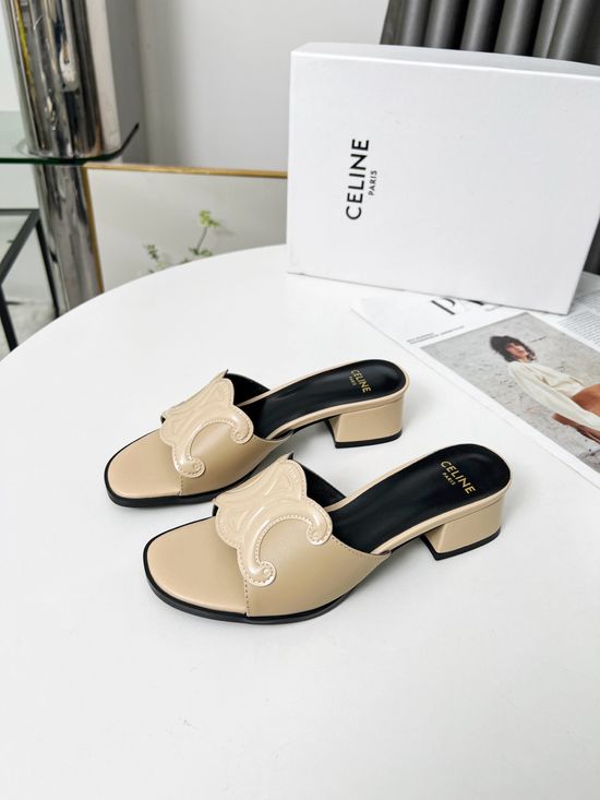Celine Genuine Leather Lined Classic Fashion Slides