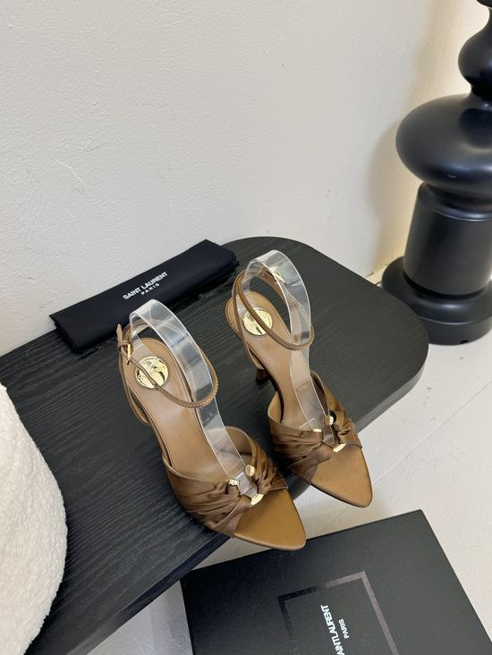 Yves Saint Laurent Luxury Metallic Chain Pointed High Heels