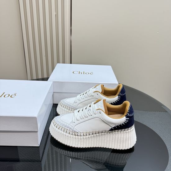 Chloe Durable Stitched Leather Sneakers Non-slip Casual Daily Shoes