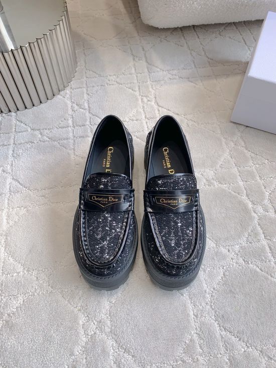Christian Dior Color Block Platform Loafers Casual Comfortable All Match