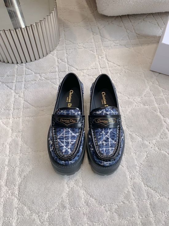 Christian Dior Color Block Platform Loafers Casual Comfortable All Match