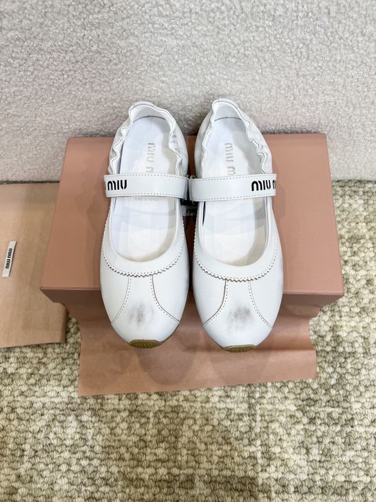 Miu Miu Strap Design Soft Comfortable Mary Jane Shoes