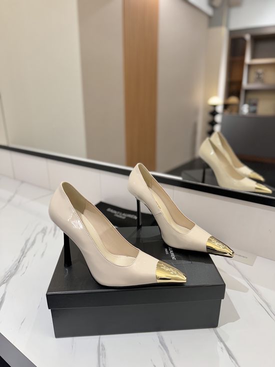 Yves Saint Laurent Premium Calfskin High Heels Comfortable Durable Formal Shoes