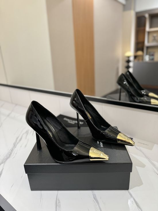 Yves Saint Laurent Premium Calfskin High Heels Comfortable Durable Formal Shoes