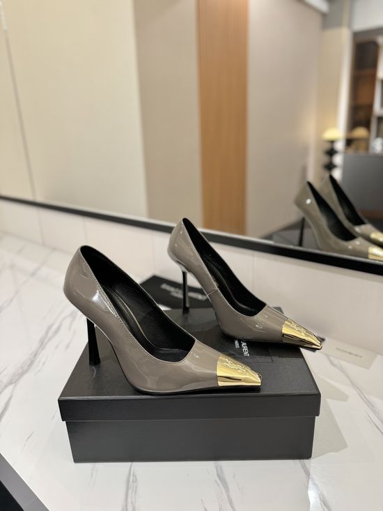 Yves Saint Laurent Premium Calfskin High Heels Comfortable Durable Formal Shoes