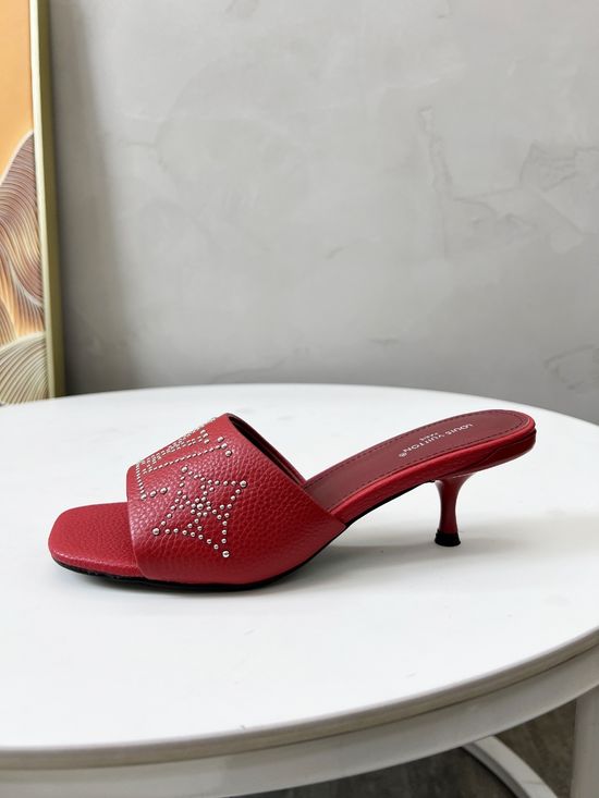 Louis Vuitton Elevated Heel Slippers with Leather Sole