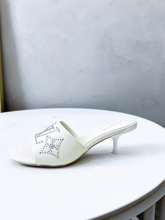 Louis Vuitton Elevated Heel Slippers with Leather Sole