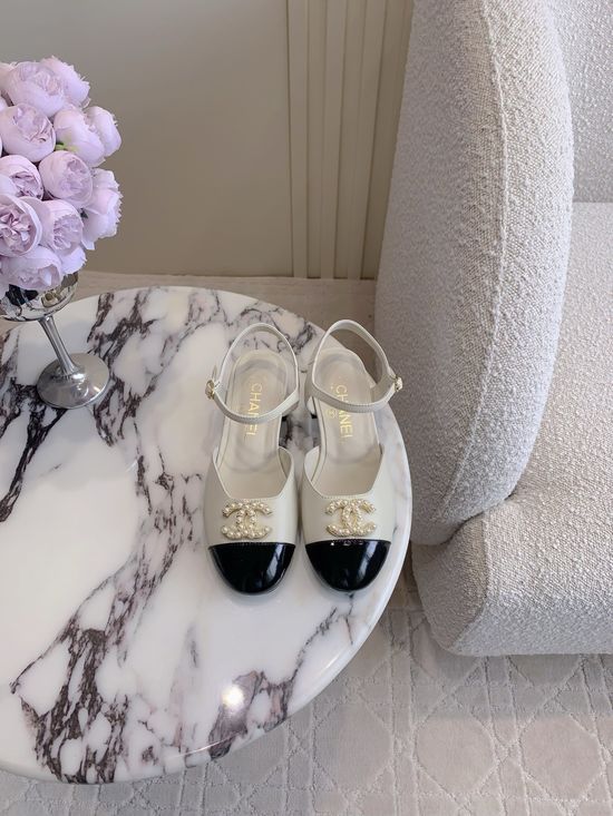 Chanel Classic Chunky Heel Mary Jane Shoes Leather Upper Comfortable