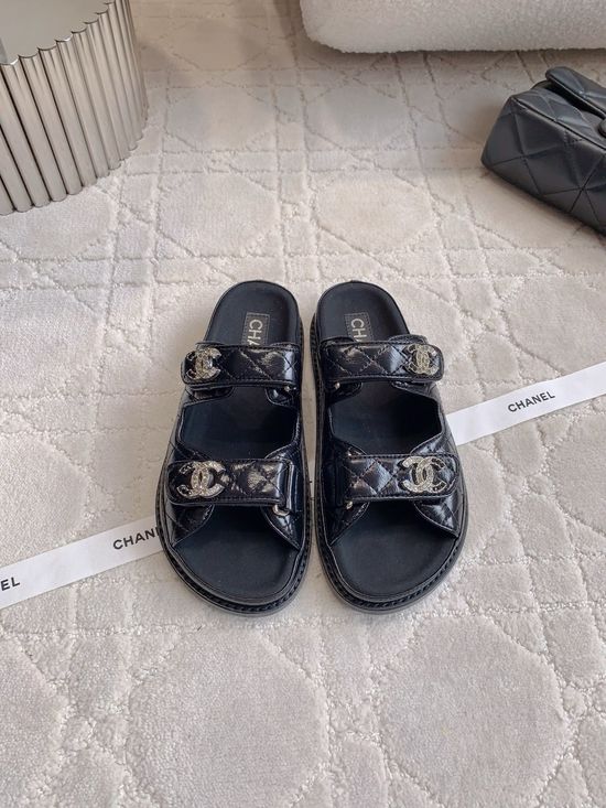 Chanel Adjustable Hook-and-Loop Strap Casual Comfort Sandals