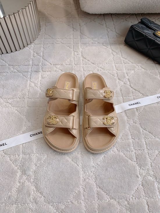 Chanel Adjustable Hook-and-Loop Strap Casual Comfort Sandals