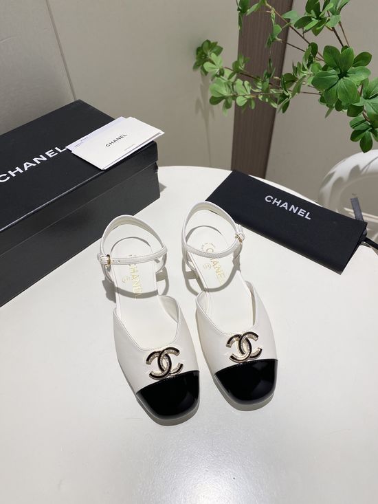 Chanel Double Buckle Mary Jane Sandals with Sheepskin Insole