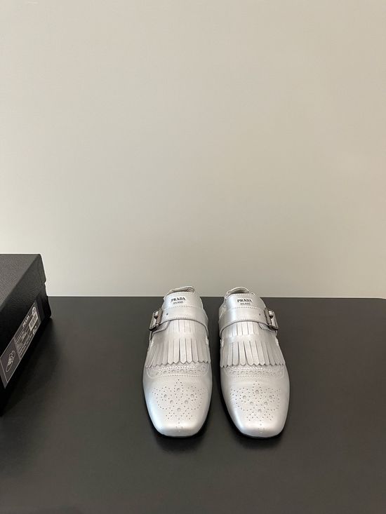Prada Vintage Buckle Slip-On Dress Loafers with Tassel Details