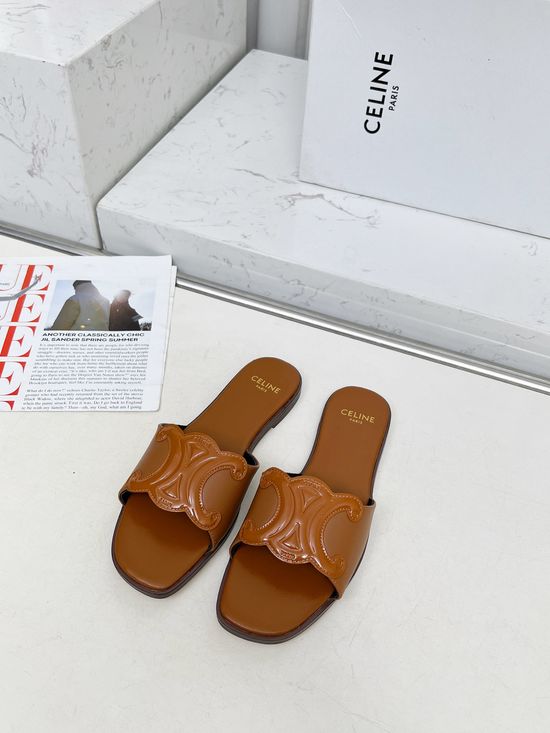 Celine Genuine Leather Lined Classic Casual Slides